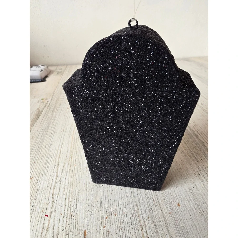 Vintage Pier 1 Dracula coffin glitter ornament Halloween decor vampire tree